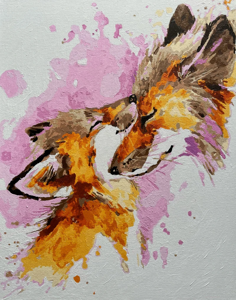 Foxes painting