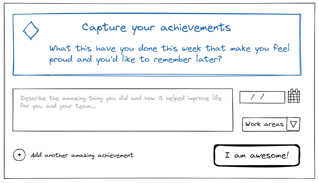 Form for capturing achievements