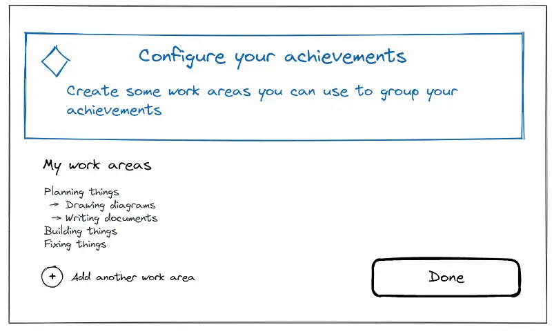 Managing work areas to assign achievements